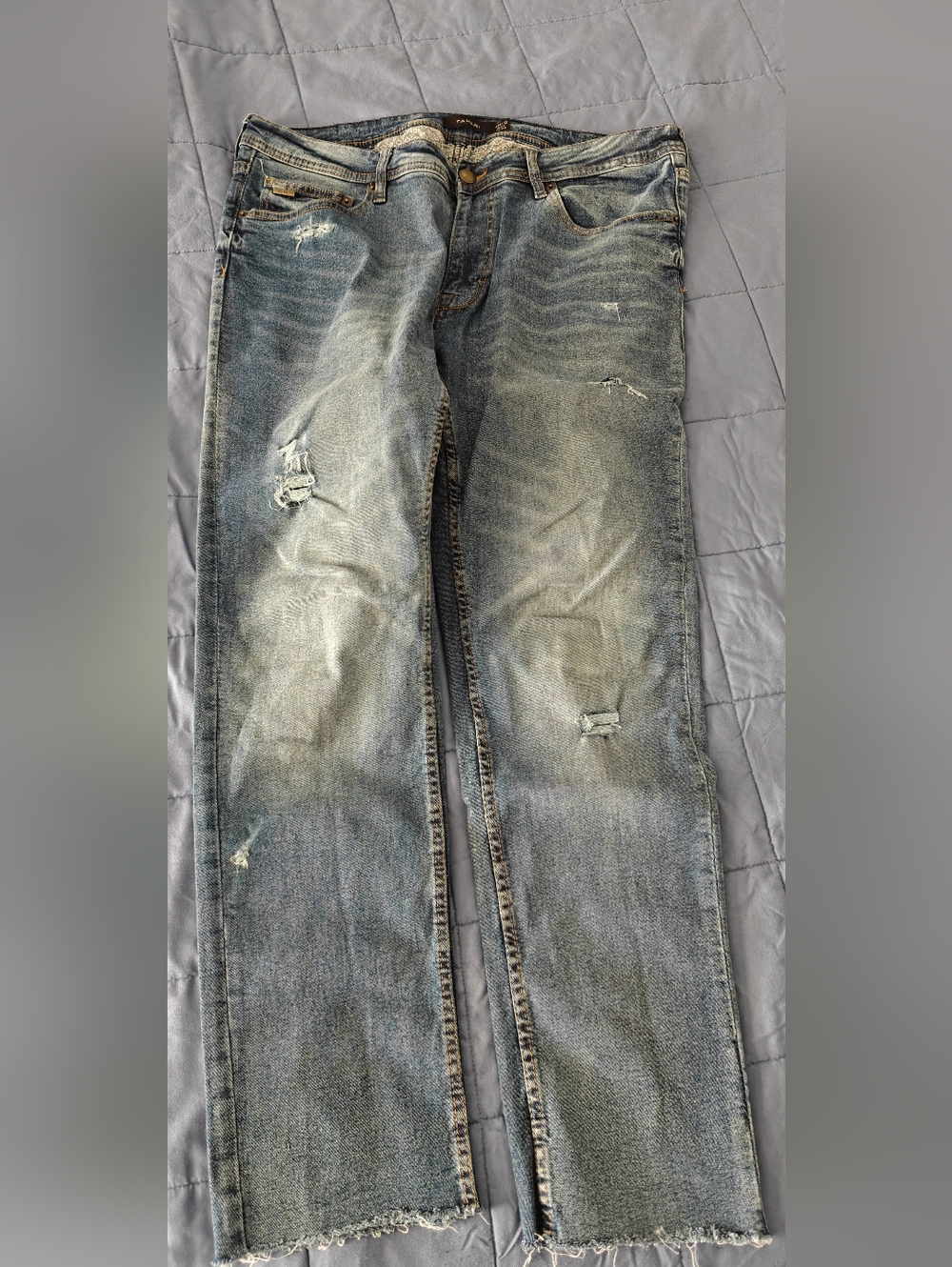 Tahari Men's Blue Straight Leg Jeans with Back Pocket Flex 36